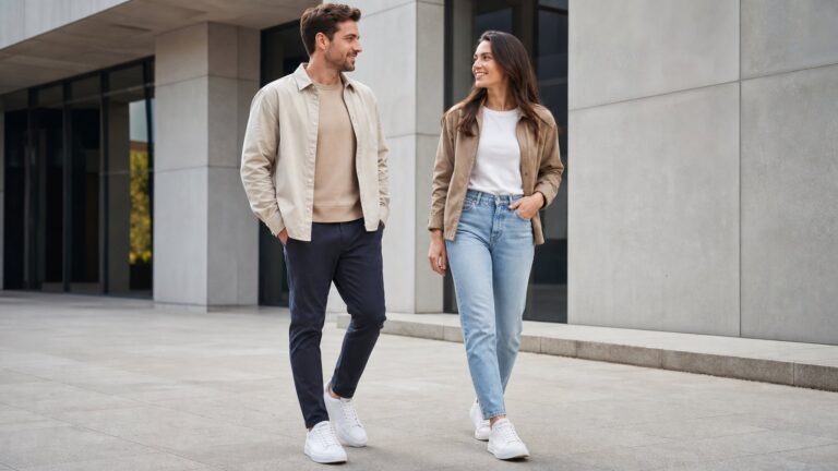 Inspirasi OOTD Kasual Pria dan Wanita Menggunakan Sneakers Putih Skechers untuk Gaya Sehari-Hari